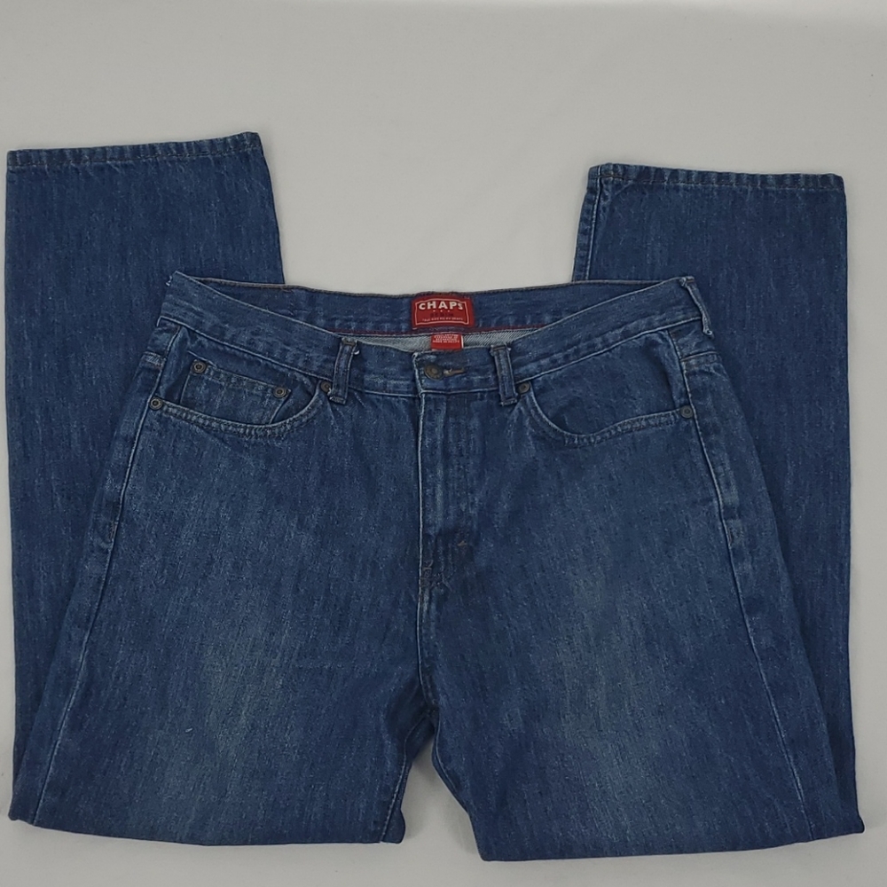 Chaps Denim Straight Leg Blue Jeans Men's 34/30 - Picture 3 of 11
